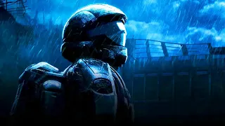 🎧 Thunder and Rain with Halo 3   ODST Piano 8 Hours   Sleep and Relaxation OUT