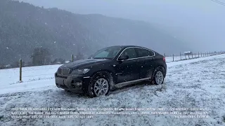 2010 BMW X6 xDrive40d E71 POV Snow Run at Night in the Alps | Mountain road | Serpentine road ❄️ ☃️