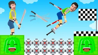 Throwing SWORDS At JELLY! (Happy Wheels)