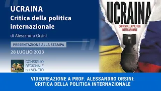 VIDEOREAZIONE A PROF. ALESSANDRO ORSINI: "UCRAINA - Critica della politica internazionale"