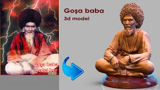 Gosha baba 3d model heykeli yasalyshy