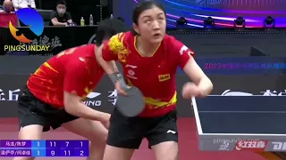 Ma Long Chen Meng VS Liang Yanzhu He Zhujia | 2023 World Table Tennis Championships Trials