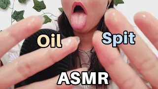 asmr ♡ Spit painting , massaging your face with oil and Spit , fast and aggressive, no talking ✨️💫