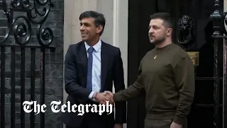 Ukraine-Russia war: Zelensky greets Rishi Sunak as he arrives in UK for surprise visit