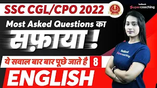 SSC CGL/CPO English Classes 2022 | English Most Asked Questions for SSC Exams - 08 | By Ananya Ma'am