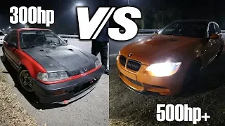 БЕЗ КУПЮР №70 HONDA CIVIC ED6 300HP ПРОТИВ АПЕЛЬСИНЧИКА BMW E90 335i 500HP+