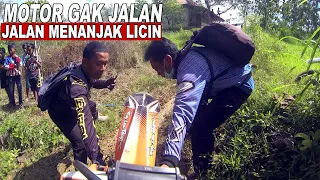 Jalan Menanjak Licin Motor Gak Bisa Naik Private MTA Jalur Tatac Tambelangan #2