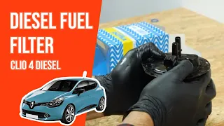 How to replace the diesel fuel filter Clio mk4 1.5 dCi ⛽