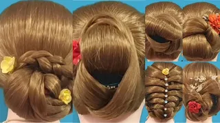 💃6 heirloom bun hairstyle for bridal | wedding hairstyle | trendy juda hairstyle | easy hairstyle