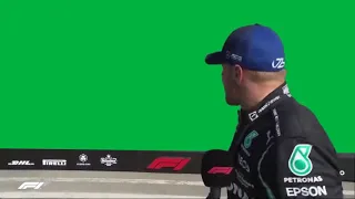 Valtteri Bottas reacts to Hamilton and Verstappen Crash Green Screen