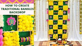 Sreemantham Decor at Home | DIY Bangles Backdrop | Bridal Backdrop | Indian Decor| Indian Backdrop