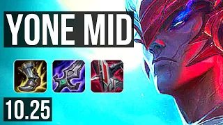 YONE vs GRAVES (MID) (DEFEAT) | 7 solo kills, 500+ games, Legendary | BR Grandmaster | v10.25