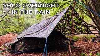 Solo Overnight In The Rain In A Dutch Army Canvas Tent.