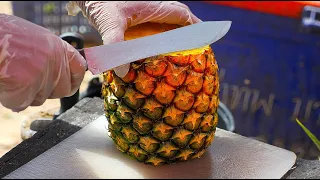 Amazing Pineapple Fruit Cutting / Street Food in Thailand