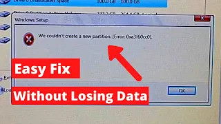 How to Fix We Couldn’t Create a New Partition Error in Windows Without Losing Data