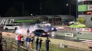 9’s in a Coyote swapped foxbody on stock motor and 10psi