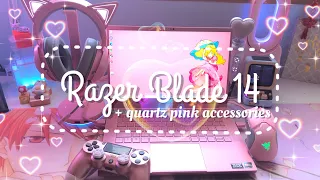💻 Razer Blade 14 Quartz Pink (2022) 💖 unboxing ASMR | gameplay + set up 🎮🌸✨