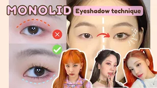 How to MONOLID Eyes EFFECTIVE Makeup with NO TAPE + Make your Eyes Look BIGGER