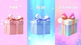 🎁Choose your gift 😍💝💙🌈pink Vs blue and rainbow gift box challenge 🎁💝🤩🤮#wouldyourather #mindgames