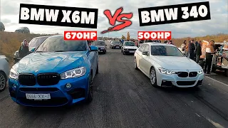 BMW 340 stage 2 e40 vs BMW X6M, Mercedes E63S and other