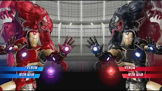 Red Venom and Iron Man vs Venom and Black Iron Man - MARVEL VS. CAPCOM: INFINITE