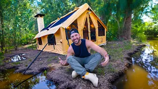 I Bought Amazon's Largest Inflatable TENT!! (Swamp Survival)