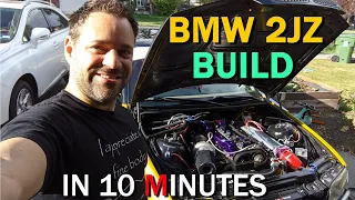 533 hp BMW  - 2JZ GE Turbo Build in 10 minutes