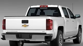 3D Model of Chevrolet Silverado LTZ Crew Cab GMTK2 Short Box 2 Review