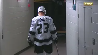 Handshake line and the last time Dustin Brown dons a LA Kings jersey.