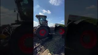 Claas Xerion 5000 с финской фрезой ротоватором Mericrusher