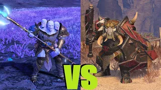 Возвышенный герой Тзинча vs Крутой вожак черных орков: Total War Warhammer 3. тесты юнитов v 4.2.0