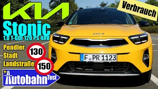 Real-Verbrauch Kia Stonic 1.0 T-GDI DCT7 48V (120 PS) - Pendler Stadt Land Autobahn WLTP Berechnung