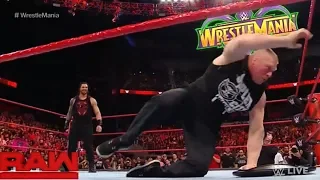 Full- Roman Reigns Attack On Brock Lesnar WWE Raw 2 April 2018
