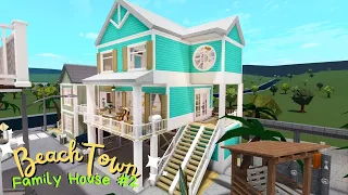 BLOXBURG: 🌞🌴 BEACH TOWN SERIES (Part 7: Family Beach House #2) *SMALL PLOT* | Roblox