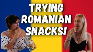 Trying Romanian Snacks for the 1st time | English trying Romanian Food