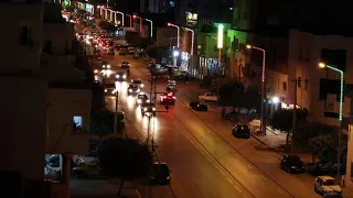 Time-Lapse Sfax Street at night in 4K- EOS M50 -شوارع صفاقس في الليل