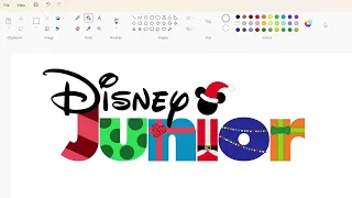 How to draw the Disney Junior Christmas logo using MS Paint | How to draw on your computer