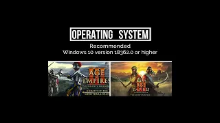 Age of Empire 3 Definitive Edition PC Minimum & Recommended System Requirements