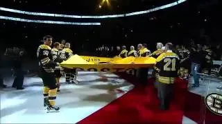 Boston Bruins raise 2011 Stanley Cup Champion Banner