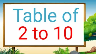 Table of 2 to 10, Multiplication Table of 2 to 10, 2 se 10 tak Table 2 se 10 tak pahada, Maths table