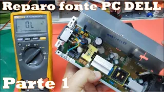 Conserto fonte ATX desktop DELL Inspiron 3268. [Parte 1 de 2].