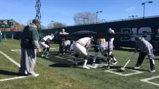MSU drills its defensive linemen to get off the ball quick and low