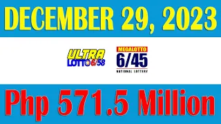 Lotto Results Today for 9PM December 29, 2023 Friday | PCSO live