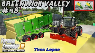 Harvesting, Chopping Maize & Making CCM & Silage. Part 2/2 | Greenwich Valley #48| FS19 4K TimeLapse