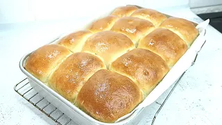 Soft and delicious bread roll | No knead! No mixer! Easy handmade bread.