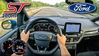 Ford Fiesta ST 1.5 EcoBoost 200HP TOP SPEED POV Test Drive, 100-200, SOUND, Acceleration on Autobahn