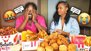 Why Is He So Mad! with OUR FIRST TIME trying JAMAICAN KFC MUKBANG 먹방 | QUEEN BEAST