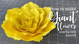 How to Make Giant Flower | Step-by-step Tutorial | SVG Template | Simple DIY Paper Flower