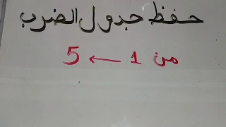 تعلم جدول الضرب من 1 الى 5 يطريقة سهلة