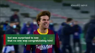 no one congratulated Riqui Puig after scoring the winning goal for Barcelona